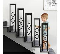 YUJEYHD Rampe Escalier Intérieur Main Courante en Forme de U, Balustrade Garde Corps Fer Forgé Métal, pour Escalier pour Villas, Balcons, Couloirs, avec Décoration en Diamant (Noire, 90CM)