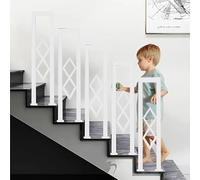 YUJEYHD Rampe Escalier Intérieur Main Courante en Forme de U, Balustrade Garde Corps Fer Forgé Métal, pour Escalier pour Villas, Balcons, Couloirs, avec Décoration en Diamant (Blanc, 90CM)