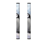 yujhopp Lot de 2 housses de protection lavables pour poignée de réfrigérateur, micro-ondes, lave-vaisselle, réfrigérateur, jeunes pingouins avec imprimé neige