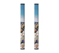 yujhopp Santorini Lot de 2 housses de protection lavables pour poignée de réfrigérateur, micro-ondes, lave-vaisselle, porte de réfrigérateur Motif île grecque