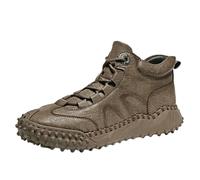 YUJIEBB Bottines pour homme - Chaussures décontractées - Pour les loisirs, la marche, les activités en plein air - Fabriquées à la main, Marron sans fourrure, 39.5 EU