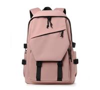 YUJIEBB Ce sac à dos simple de couleur unie a une grande capacité et est idéal pour les déplacements, aller à l'école, travailler et sortir., rose, 15"