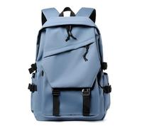YUJIEBB Ce sac à dos simple de couleur unie a une grande capacité et est idéal pour les déplacements, aller à l'école, travailler et sortir., bleu, 15"