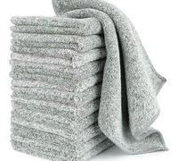 YUJIEBB Lot de 1/30 chiffons de cuisine en microfibre épais et super absorbants, résistants à l'huile, gris charbon de bambou