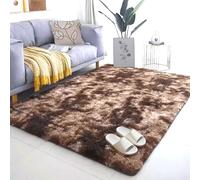 YUJINLIU Grand Tapis de Salon 110 x 270 cm Lavable en Machine Tapis Salon Polyvalent Lavable, Antidérapant, Extra Large, Pelucheux et Moderne, pour Chambre à Coucher, Marron