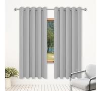 YUJINLIU Rideau Occultant - Rideau 170 x 305 cm Isolant Anti Froid Chaleur, Satiné Draperies Rideaux Isolants Installation Facile pour Chambre/Salon de Fenêtre, Gris Clair
