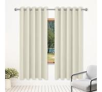 YUJINLIU Rideau Occultant - Rideau 180 x 170 cm Isolant Anti Froid Chaleur, Satiné Draperies Rideaux Isolants Installation Facile pour Chambre/Salon de Fenêtre, Beige