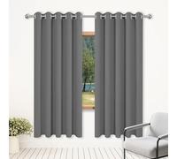YUJINLIU Rideau Occultant - Rideau 200 x 205 cm Isolant Anti Froid Chaleur, Satiné Draperies Rideaux Isolants Installation Facile pour Chambre/Salon de Fenêtre, Gris Foncé