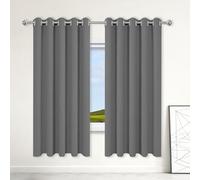 YUJINLIU Rideau Occultant - Rideau 200 x 310 cm Thermique Isolant Anti Chaleur Rideaux Oeillets Salon Installation Facile pour Salon Chambre, Gris Foncé