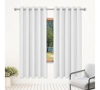 YUJINLIU Rideau Occultant - Rideau 260 x 210 cm Isolant Anti Froid Chaleur, Satiné Draperies Rideaux Isolants Installation Facile pour Chambre/Salon de Fenêtre, Blanc