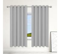 YUJINLIU Rideau Occultant - Rideau 400 x 185 cm Thermique Isolant Anti Chaleur Rideaux Oeillets Salon Installation Facile pour Salon Chambre, Gris Clair