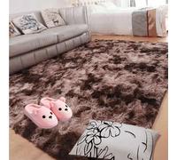 YUJINLIU Tapis de Salon 110 x 310 cm Uni Brillant Douillet Moquette Chambre Ne Perd Pas Ses Poils pour Décoration de Salon, Chambre à Coucher, d'enfant, Marron