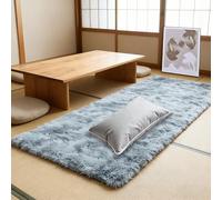 YUJINLIU Tapis de Salon Moelleux à Poils Longs 100 x 310 cm Poil Long Doux Tapis Salon Shaggy Longs Super Doux Décoration pour Chambre à Coucher, Gris Clair