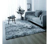 YUJINLIU Tapis de Salon Moelleux à Poils Longs 160 x 180 cm à Poils Longs, Lavable, Antidérapant, Moderne, Moelleux Tapis Shaggy Lavable pour Decoration Salon, Chevet, Gris Clair