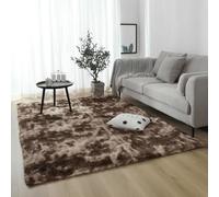 YUJINLIU Tapis de Salon Moelleux à Poils Longs 200 x 220 cm à Poils Longs, Lavable, Antidérapant, Moderne, Moelleux Tapis Shaggy Lavable pour Decoration Salon, Chevet, Marron