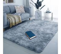 YUJINLIU Tapis de Salon Moelleux à Poils Longs 240 x 320 cm Poil Long Tapis Moelleux Carpette Lavable Antidérapant de Chambre et Salon Antidérapant Décoration Intérieure, Gris Clair