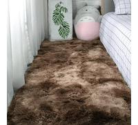 YUJINLIU Tapis Moelleux Chambre 110 x 270 cm à Poils Longs, Lavable, Antidérapant, Moderne, Moelleux Tapis Rectangulaire Doux Au Toucher Décoration Chambre Bébé Pépinière Dortoir, Marron