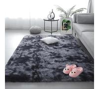 YUJINLIU Tapis Salon 430 x 520 cm Pelucheux Grand Tapis pour Enfant Chambre Lavable Antidérapant pour Décoration de Salon, Chambre à Coucher, d'enfant, Gris Foncé