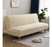 YUJOQUP Housse de Canapé Clic Clac Extensible 3 Places, Couverture de Canapé Élastique Tout Couvert, Protection Canape sans Bras pour Canapé-lit(Size:M (160-190cm),Color:Y-Beige)