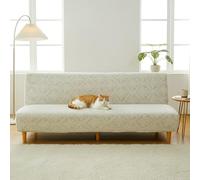 YUJOQUP Housse de Canapé Clic Clac Extensible 3 Places, Couverture de Canapé Élastique Tout Couvert, Protection Canape sans Bras pour Canapé-lit(Size:L (195-210cm),Color:O-Beige)