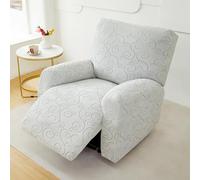 YUJOQUP Housse de Fauteuil Relax Extensible 1 Places, Housse Canapé Relax en Jacquard, Protege Fauteuil Relax Electrique Protection Complète(Size:6 Piece Set,Color:N-Gris Clair)