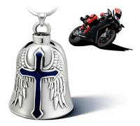 YUJUE Porte-clés Guardian Bell Biker Bellr - Cloche de moto - Porte-bonheur - Plaque Saint Christophe comme talisman de voiture