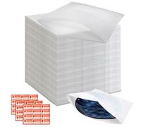 YUJUVI 100 PCS Demenagement Feuilles Mousse Papier Bulle Déménagement Carton 20 * 20cm Feuilles Mousse Papier Bulle Avec Étiquettes pour Vaisselle Plats Assiettes Verres Emballage