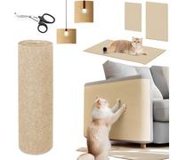 YUJUVI 300x40cm Tapis Griffoir pour Chat Tapis Auto-Adhésif Griffoir Chat Canapé Anti Griffe DIY Protection Canape pour Protège Les Meubles (Couleur Kaki)