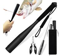 YUJUVI Accessoire Peche kit 3 Pcs Batte de Pêche en Aluminium Pince Peche Dégorgeoir Tueur de Poissons Outil de Pêche Materiel de Peche (Noir)