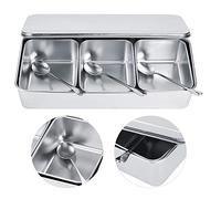 YUKERMARB Boîte d'assaisonnement, Ensemble de Récipients de Rangement en Acier Inoxydable avec Cuillères et Couvercle pour l'organisation de la Cuisine, Parfait pour les Herbes, les épices et les