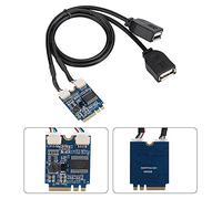 YUKERMARB Carte D'extension M.2 Key A-E, Adaptateur NGFF vers USB 2.0 avec Ports USB .0, Nécessite Un Emplacement M. Libre pour Carte Mère de Bureau ou Ordinateur Portable