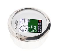 YUKERMARB Compteur de Vitesse GPS 85 Mm, Acier Inoxydable étanche, Mesure Précise de la Vitesse, adapté pour Yacht, Camping-car, Moto (cadran blanc)