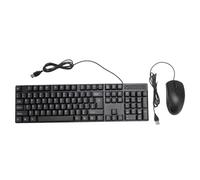 YUKERMARB Ensemble Clavier et Souris Filaire, Clavier Ergonomique 104 Touches, Prise en Main Confortable, USB Plug and Play
