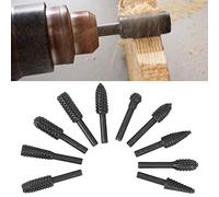 YUKERMARB Jeu de Fraises Rotatives, Lime à Râpe en Acier au Carbone, 10 Pièces, Tige de 1 4 Pouces, Forme de Cône de Cylindre Ovale pour la Sculpture sur Bois, Meulage, Polissage avec Perceuses