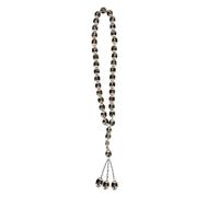 YUKERMARB Perles de Prière Musulmanes, Résine Ronde Unisexe Culte Islamique Prière écriture Dorure Chapelet Perles 13,8 Pouces de Longueur (BLACK)