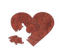 YUKERMARB Puzzle Cœur en Bois, 20 Raisons pour Lesquelles Je t'aime, Puzzle en Bois Cœur de Saint-Valentin avec Boîte de Rangement pour Anniversaire de Mariage