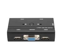 YUKERMARB VGA USB KVM Switch 2 Port, Bouton Poussoir Manuel | 2 PC partageant un moniteur, résolution 1920 x 1440, Plug and Play, aucune alimentation externe nécessaire, salle de