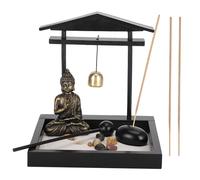 YUKERMARB Zen Sand Tray Meditation Decor Buddha Sand Tray Zen Garden Resin for Relaxation with Mountain Stone Decoration for Living Room (1906)