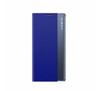 YukeTop Housse étui pour Samsung Galaxy S21 5G Coque, avec Support, Fenêtre Transparente + Cuir + PC, Couvercle Rabattable, Étui Cover pour Samsung Galaxy S21 5G.(Bleu)