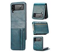YukeTop Housse étui pour Samsung Galaxy Z Flip 4 Coque, Cuir + PC, Anti-Chute, Plusieurs Emplacements pour Cartes, Protection Tout Compris Étui Cover pour Samsung Galaxy Z Flip 4.(Vert)