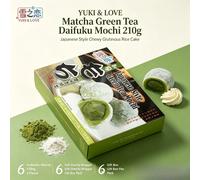 YUKI&LOVE Daifuku Mochi au thé vert matcha de style japonais 210g, gâteau de riz glutineux moelleux, dessert traditionnel asiatique de Taïwan, boîte cadeau Sesame taste