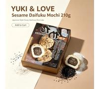 Yuki & Love Daifuku Mochi de style japonais 210g, saveur sésame, cacahuète, matcha, thé vert, gâteau de riz glutineux moelleux, collation traditionnelle asiatique de Taïwan, dessert, boîte cadeau Matc