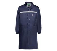 Yukirtiq Blouse de Travail Atelier Industrie Veste Manches Longues à Boutons Col Chevalier Blouse Manteau Travaux Pratique Lycée, Bleu Marine, XL