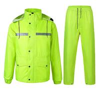 Yukirtiq Combinaison de Pluie Imperméable à Capuche Extérieur Homme Ensemble Veste et Pantalon Imperméables 2 Pièces Manteau Vêtements de Pluie, Vert, XL
