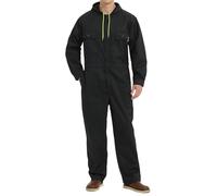 Yukirtiq Combinaison de Travail Homme Femme Multipoche Bleu de Travail Mécaniciens Salopette de Travail Combinaison Cote de Travail à Capuche, Noir, S