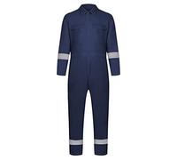 Yukirtiq Combinaison Double Fermeture avec Bande Réfléchissante Combinaison de Travail Confortable Manche Longue Salopette Vêtements de Travail Mécaniciens