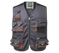 Yukirtiq Gilet de Travail d'Extérieur Multi-poches pour Homme Manteau sans Manche de Travail Gilet de Montage Vêtements de Travail Gilet sans Manches, Gris foncé, M