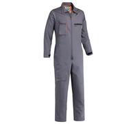 Yukirtiq Homme Combinaison de Travail Mecanicien Salopette Cote Fermeture éclair Combinaison Bleu de Travail, Gris, XL