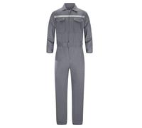 Yukirtiq Homme Combinaison de Travail Réfléchissant Longue Salopette de Travail Respirant Vêtements de Travail Menuisiers Haute Visibilité Combinaison Bleu de Travail, Gris, XL