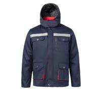 Yukirtiq Homme Vêtements de Travail à Capuche Blouson de Travail Chaud Veste Haute Visibilité Manteau d'Hiver Parka de Travail Réfléchissant Veste de Travail pour Homme